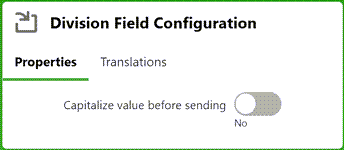 Screenshot: Field Configuration dialog for the selected field